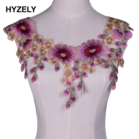 Pink Flower Lace Trim Applique Trimming Neckline Collar Luxury Embroidery Lace Fabric for Wedding Dresses ► Photo 1/2