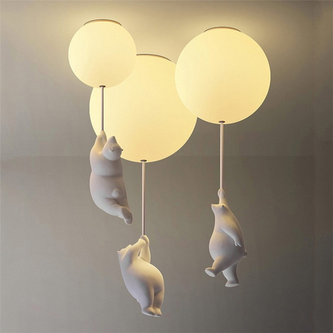 Modern Cartoon Bear Ceiling Lights Warmth Ceiling Lamps for Home Kids Rooms Bedroom Lamp Living Room Decor LED Light Fixtures ► Photo 1/6