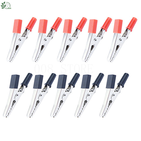 IMC Hot 10 pcs 50mm Plastic Handle Test Probe Metal Alligator Clips ► Photo 1/6