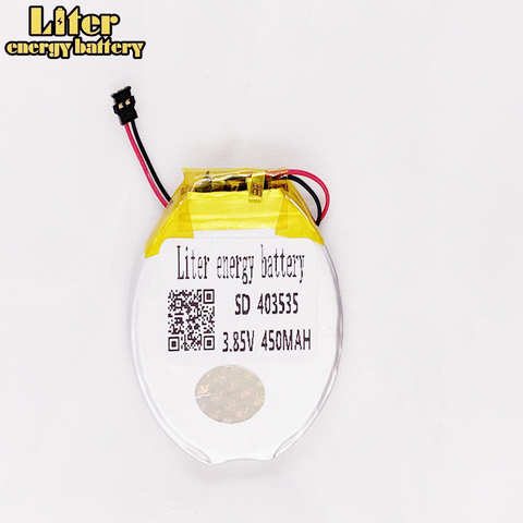 3.7V 3.85V 403535 450mAh Rechargeable li Polymer Round battery For Smart watch Finow x3   Finow x5  replace  lem5  lem 5 ► Photo 1/3