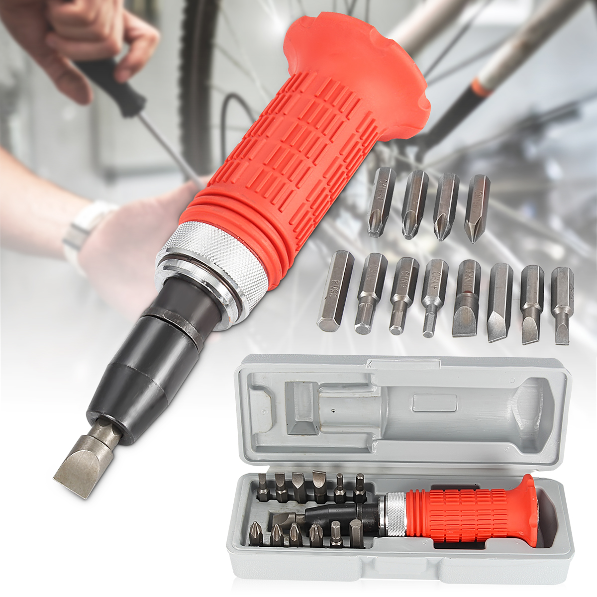 Impact Screwdriver Set Driver Carbon Steel Multi Bits Hammer Socket Repair Kit Storage Box Screwdriver Head Set Multi-purpose  ► Photo 1/6