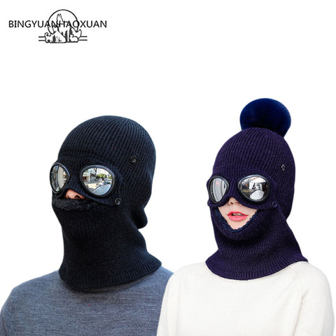 Windproof Knitted Cap Keep Warm Knitted Skullies Fashion Balaclava