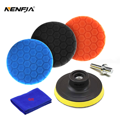 3pcs Hexagonal Polished pad set Sponge Disc Buffing Sponge Waxing Polishing Pad Kit Set For Car Polisher Buffer 3/4/5/6/inches ► Photo 1/6