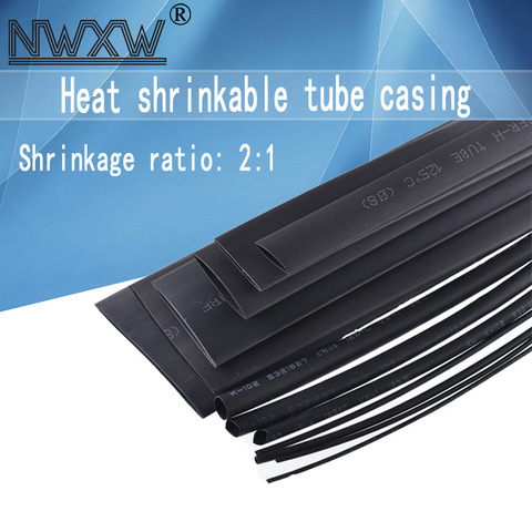 10 meters/lot Insulation heat shrinkable tube black diameter 0.6MM/0.8MM/1MM/1.5MM/2MM/2.5MM/3MM/3.5MM/4MM/4.5MM shrink tube ► Photo 1/6