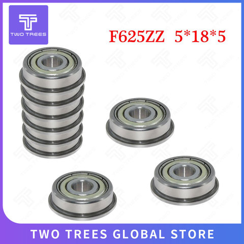 10pcs a lot F625-2Z F625ZZ F625zz F625 zz Flanged Flange Deep Groove Ball Bearings 5 x 18 x 5mm for 3D printer Stainless Steel ► Photo 1/5