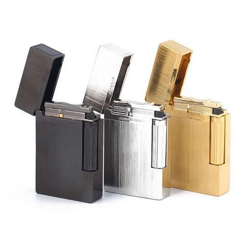 Metal ZORRO Crisp Sound Kerosene Lighter Gasoline Flint Side Sliding Grinding Wheel Cigarette lighter Ultra-Thin Gadgets For Man ► Photo 1/6