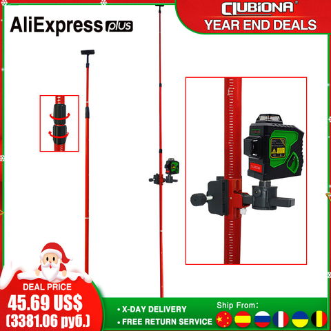 Clubiona Telescopic Bracket Maximum 4M Support Stand for Laser Level with Magnetic bracket ► Photo 1/6