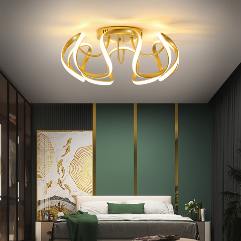 New LED Ceiling Chandelier White/Black/Gold For Living Room Bedroom Studyroom Creative Design Indoor Lighting Fixtures AC90-260V ► Photo 1/6