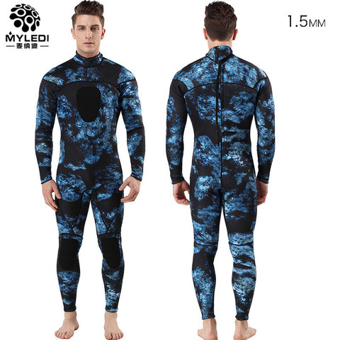 Mens 1.5MM wetsuit One piece Freediving Spearfishing Camouflage Diving Suit Surf Suit Cold Proof Warm Man camo swimsuit ► Photo 1/6