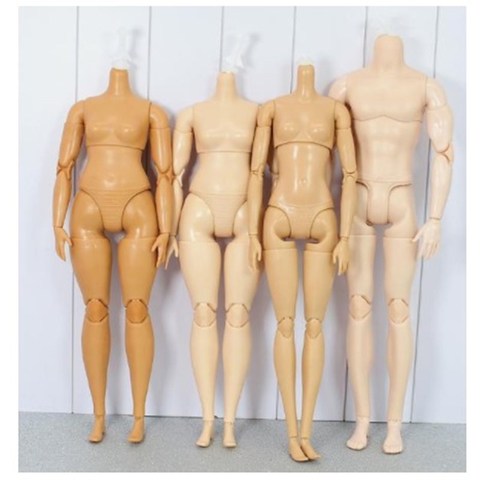 Multi Joints Movable Doll Body Figure Fat Slim Yoga Doll Body Beige White Brown Doll Toy Body For All 1/6 Head Man Lady Doll Toy ► Photo 1/6