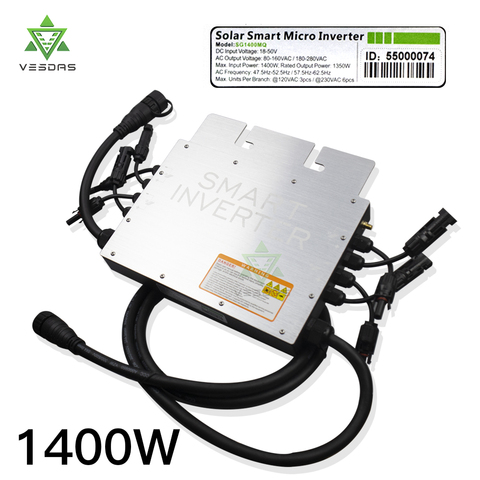 1400W Micro Solar Inverter MPPT On 24/36/48V Grid Tie Inverter Inversor For 110V 220V grid System support 4*350W solar Panel ► Photo 1/6