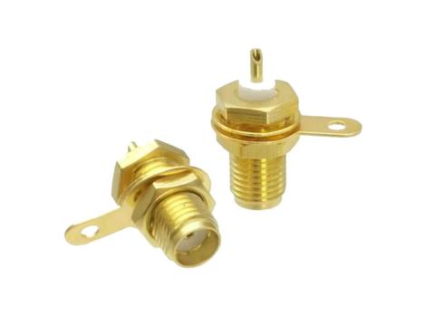 1pcs Connector SMA female jack bulkhead handle PTFE solder panel mount straight RF Coaxial ► Photo 1/4