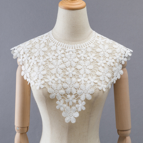 New Hand Crochet Product Fake Neckline Collar Hollow Tulle Lace Fabric Shawl Vest Shoulder Female Decorative Lace Fabric ► Photo 1/5