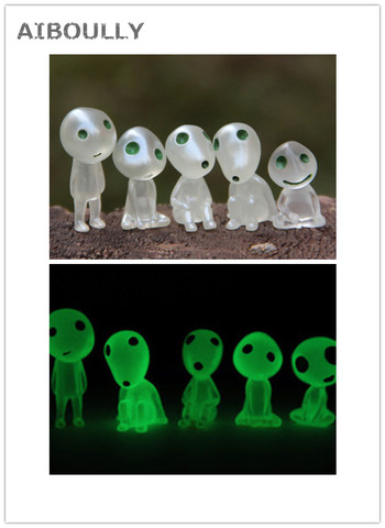 5Pcs/set Kawaii Luminous Tree Elves Toy Miyazaki Kodama gardening potted Fluorescent PVC figure Tree Elf Fairy ( Randam Style ) ► Photo 1/6