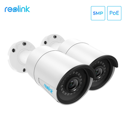 Reolink PoE ip camera 5MP outdoor SD card slot  night vision SD card slot Mic motion detection remote access RLC-410 2 Pack ► Photo 1/6