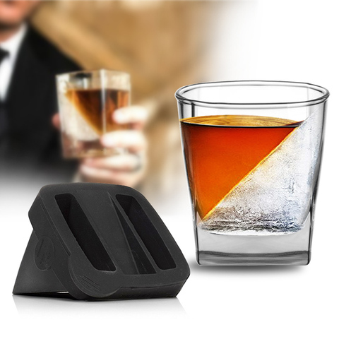 Whiskey Glass With Silica Gel Ice Mold Square Iceberg Pattern Iced Cake Mould Film Verre Whisky Steining Wine Cup XO Vodka Glass ► Photo 1/6