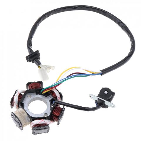 GY6-125 Motorcycle Scooter Generator 6 Coils Magneto Stator for 125cc and 150cc Chinese GY6 Engine ATVs Go Karts Mopeds ► Photo 1/6