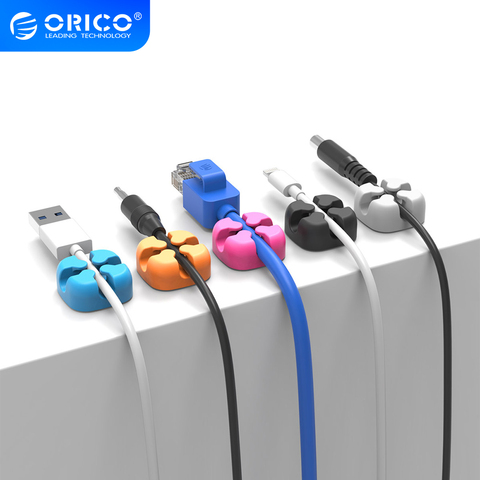 ORICO 10 Pcs Cable Organizer Colorful Holder Protector Wire Storage Silicone Cable Manager Desk Tidy Organiser For Digital Cable ► Photo 1/6