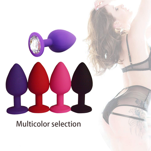 Anal Plug Sex Toys For Couple Adults Mini Round Silicone white diamond Women / Men for Removable Butt Plug Stimulator Dildo ► Photo 1/6