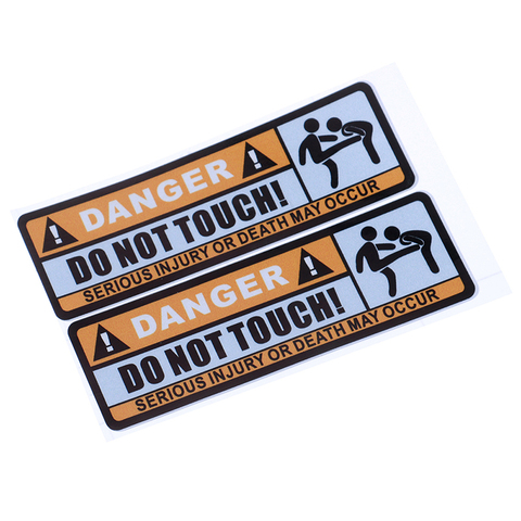 Universal 2Pcs Car sticker Danger do not touch serious injury or death may occur  PVC Decal Car Sticker ► Photo 1/6