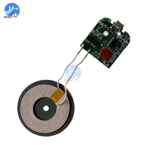 MICRO-USB TYPE-C 5V 9V 12V 5W 10W 15W fast charging Qi wireless charger transmitter module PCBA circuit board + coil universal ► Photo 1/6