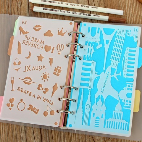 DIY Craft Cutting Dies Bullet Journal Stencil Plastic Planner DIY Drawing Template for A6 Loose Diary Notebook Scrapbook ► Photo 1/4