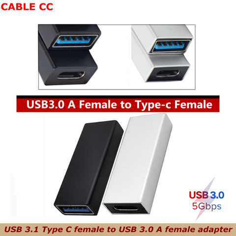 black silver High speed USB C USB 3.1 Type C female to USB 3.0 A female adapter converter adapter 5gbps data transmission ► Photo 1/5