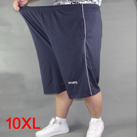 Men plus size shorts plus size 10XL 8XL 9XL waist 142cm summer large elastic sports casual loose large size 60 blue shorts ► Photo 1/6