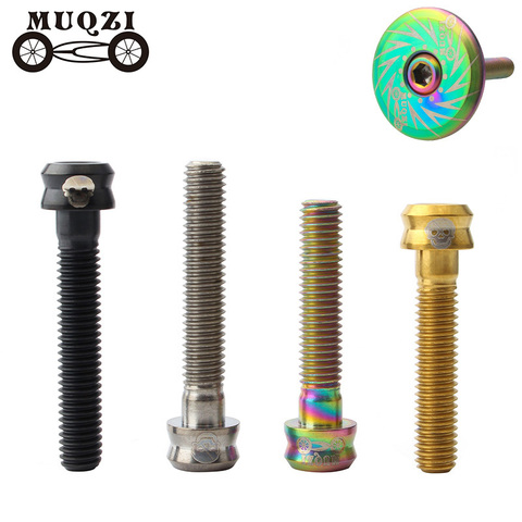 MUQZI Bike Fork Headset Cover Titanium Screw  M6*30 M6*35mm Stem Top Cap Bolt 4 Colors MTB Road Bicycle Parts Accessories ► Photo 1/6