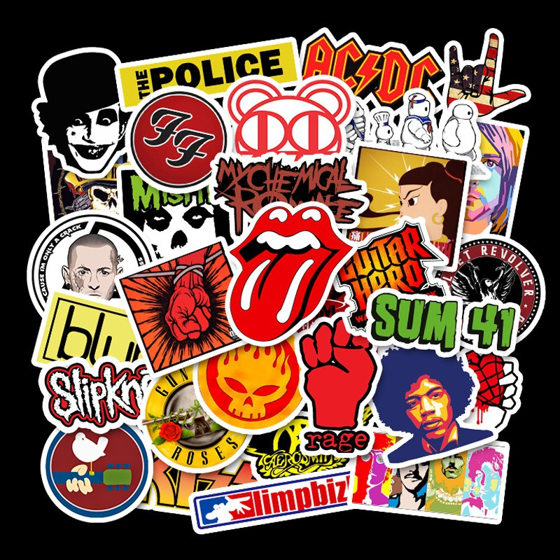 Fashion Rock Band Music Punk Graffiti Stickers Guitar Skateboard Luggage Sticker 