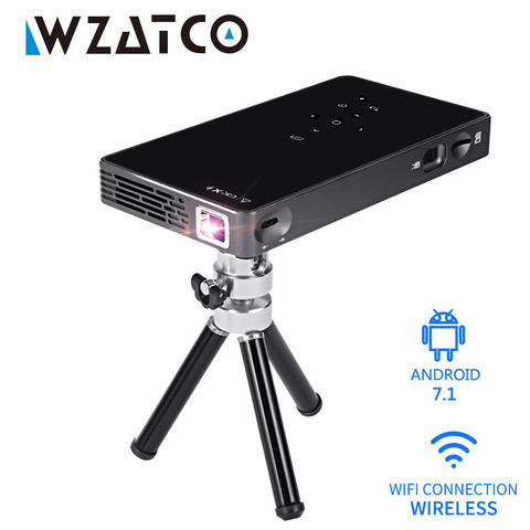 WZATCO CT50 MINI Projector Android 7.1 OS WIFI Bluetooth with Battery for Home Theater projektory Video Support Miracast Airplay ► Photo 1/6