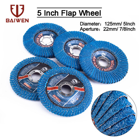 2/5/10Pcs Professional Flap Disc 125mm Sanding Disc Abrasive Polishing Grinding Wheels U-Type Blades For Angle Grinder ► Photo 1/6