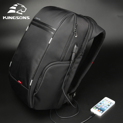 Kingsons, 17-inch multifunction laptop backpack with USB charging