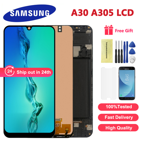 6.4'' Display For Samsung galaxy A30 A305/DS A305F A305FD A305A LCD Touch Screen Digitizer Assembly For Samsung A30 lcd ► Photo 1/6