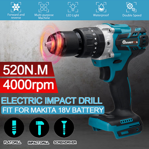 3 in 1 Brushless Electric Screwdriver Electric Hammer Drill 20+3 Torque Cordless Impact Drill For Makita 18V Battery Power Tools ► Photo 1/6