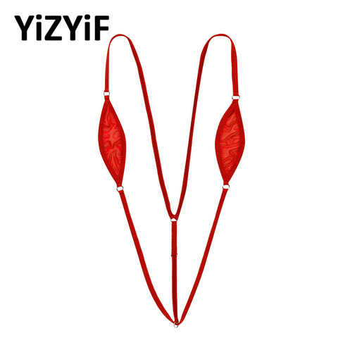 YiZYiF Womens Adult High Cut Thong Bikini Bodysuit Nightwear