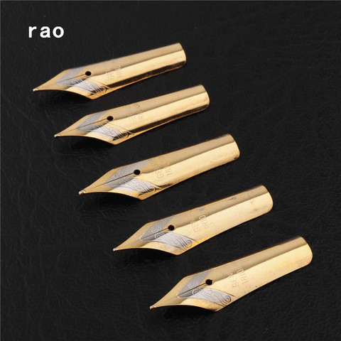 High quality 5pcs Gold Medium Nib Fountain pen Universal all Photo Tip Student stationery Supplies Replace the other pen ► Photo 1/5