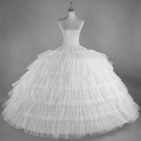 White Tulle 6 Hoops Petticoats for Wedding Dress Plus Size Fluffy Woman Ball Gown Underskirt Crinoline Pettycoat Hoop Skirt ► Photo 1/2