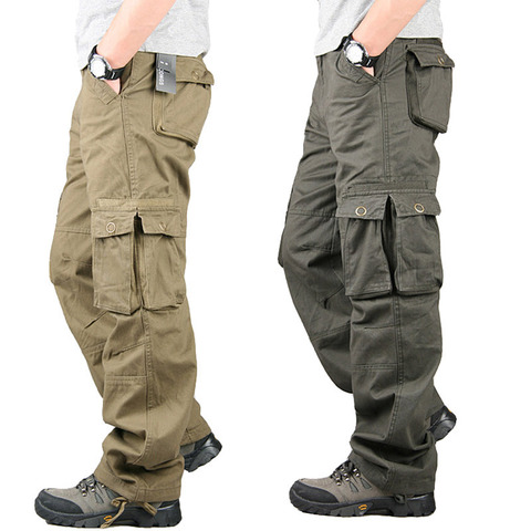 Spring Winter Cargo Pants Men Multi Pocket Straight Mens Military Trousers Casual Baggy Pants Men Big Size Spodnie Taktyczne ► Photo 1/1