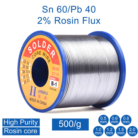500g 0.5mm 0.8mm 1.0mm 2.0mm 60/40 Tin Lead Rosin Core Solder Wire for Electrical repair, IC repair ► Photo 1/6