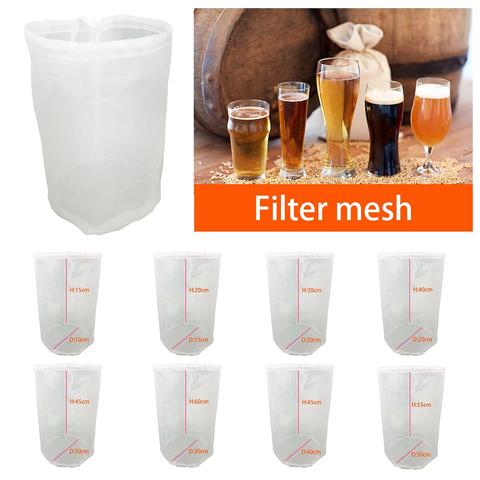 100 Mesh Reusable Home Beer Brewing Wine Filter Bag 8 Sizes Nylon Net Strainer Tea Nuts Juice Milk Filter Bag bier brouwen ► Photo 1/6