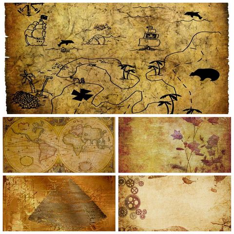 Yeele Old Treasure World Map Pirate Birthday Party Baby Child Pattern Photography Backgrounds Photo Backdrop For Photo Studio ► Photo 1/6