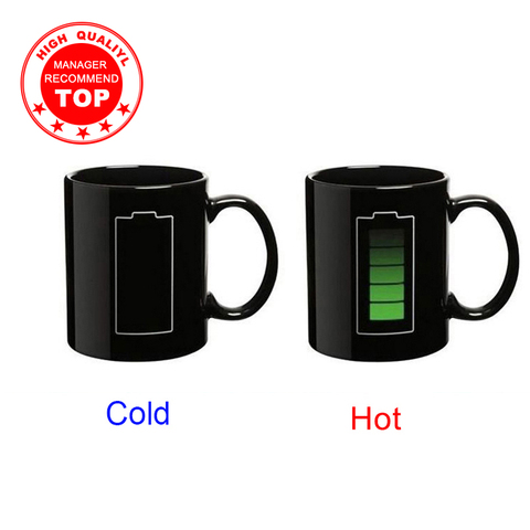 Creative Battery Magic Mug Positive Energy Color Changing Cup Ceramic Discoloration Coffee Tea Milk Mugs Novelty Gifts ► Photo 1/6