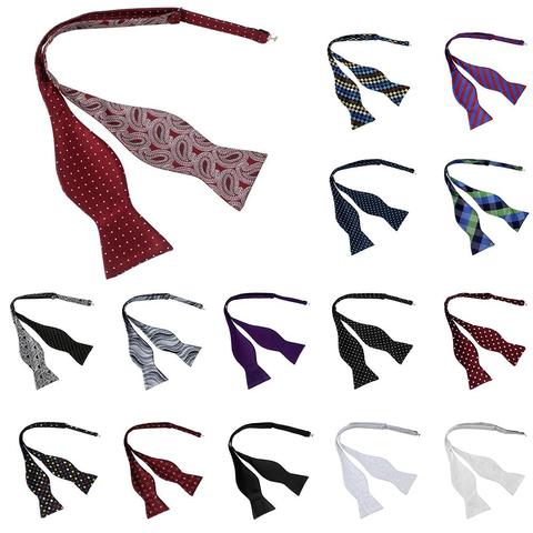 Men Adjustable Self Bow Ties Necktie Neckwear Business Wedding Party Supplies Boy Bowties Solid Butterfly Bow Tie Gift Bow Tie ► Photo 1/6