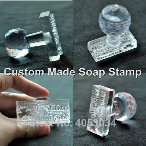 CustomMADE SOAP STAMP, Personalized Cookie,Stamp, Logo Embosser Handmade Acrylic Glass Soap Stamp Soap Mold /Wedding Stamp ► Photo 1/6