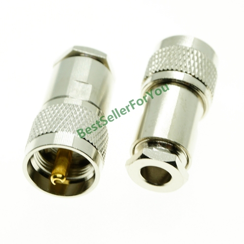 UHF PL259 male plug clamp For RG5 RG6 5D-FB LMR300 cable straight RF Connector ► Photo 1/6