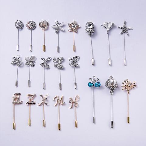 Tree Leaf Letters Flower Star Crown Branch Butterfly Long Needle Brooch Men Women Shawl Cardigan Pins Shirt Collar Accessories ► Photo 1/6