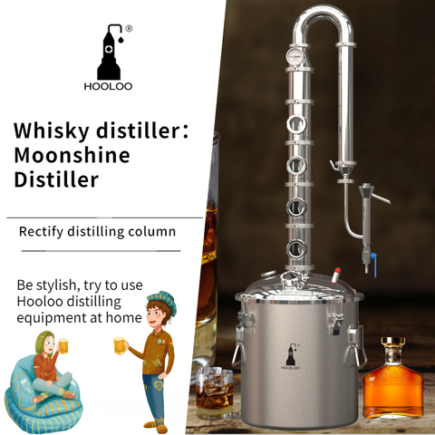 HOOLOO Home Brewing Distiller Pure Copper Distillation Column Copper Bubble Plates Household Vodka Brewer Machine ► Photo 1/6