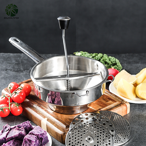 Duolvqi Potato Masher Pumpkin Vegetable Puree Pressing Tool Stainless Steel Grinder Fruits Food Mashing accesorios de cocina ► Photo 1/6