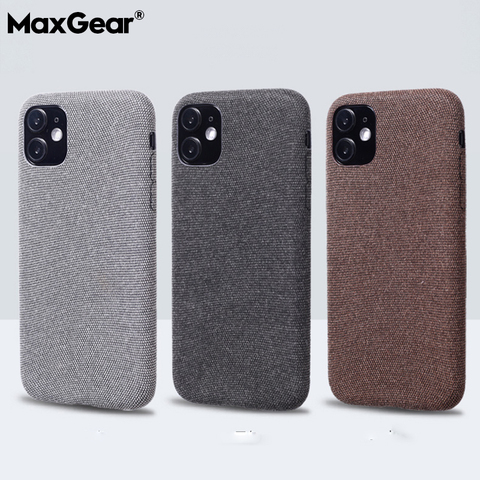 Luxury Solid Warm Cloth Fabric Case for iPhone 12 Mini 11 Pro X Xr XS Max Plush for iPhone 6 6S 7 8 Plus Thin Soft Back Cover ► Photo 1/6